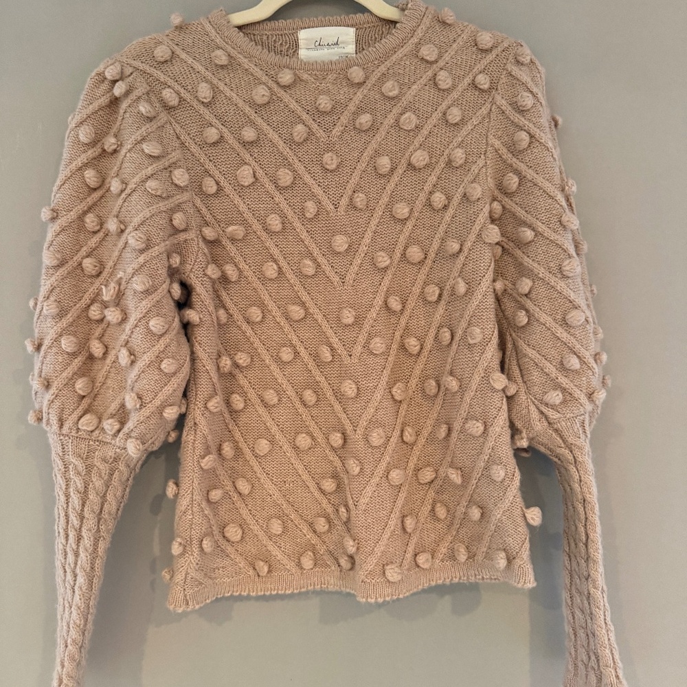Chicwish Textured Dusty Rose Hand Made Sweater